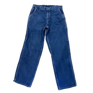 Carhartt fR fire Resistant jeans men's 33x32 dark blue carpenter straight leg